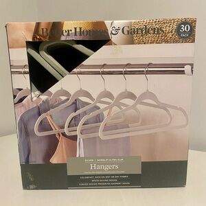 30 pack hangers, silver nonslip, new in package